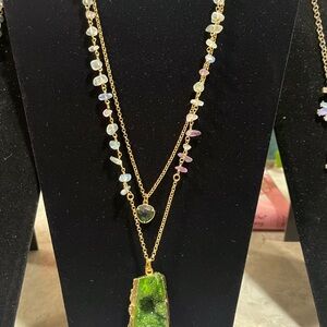 Elegant Green and Gold Necklace